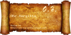 Ohr Hargitta névjegykártya